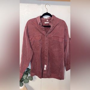 Vintage red Geoffrey Beene Unbuttoned long sleeve men’s dress shirt